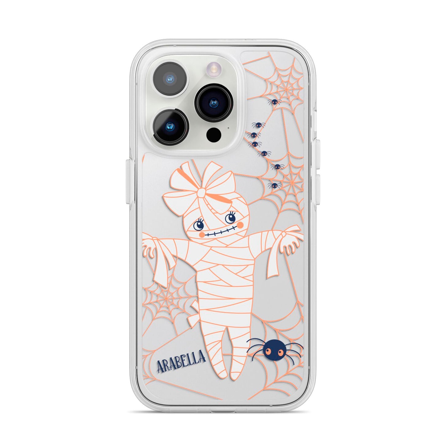 Mummy Halloween iPhone 14 Pro Clear Tough Case Silver
