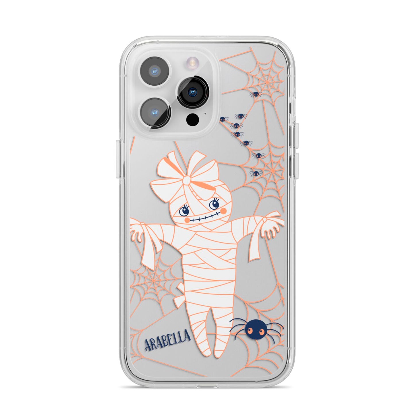 Mummy Halloween iPhone 14 Pro Max Clear Tough Case Silver