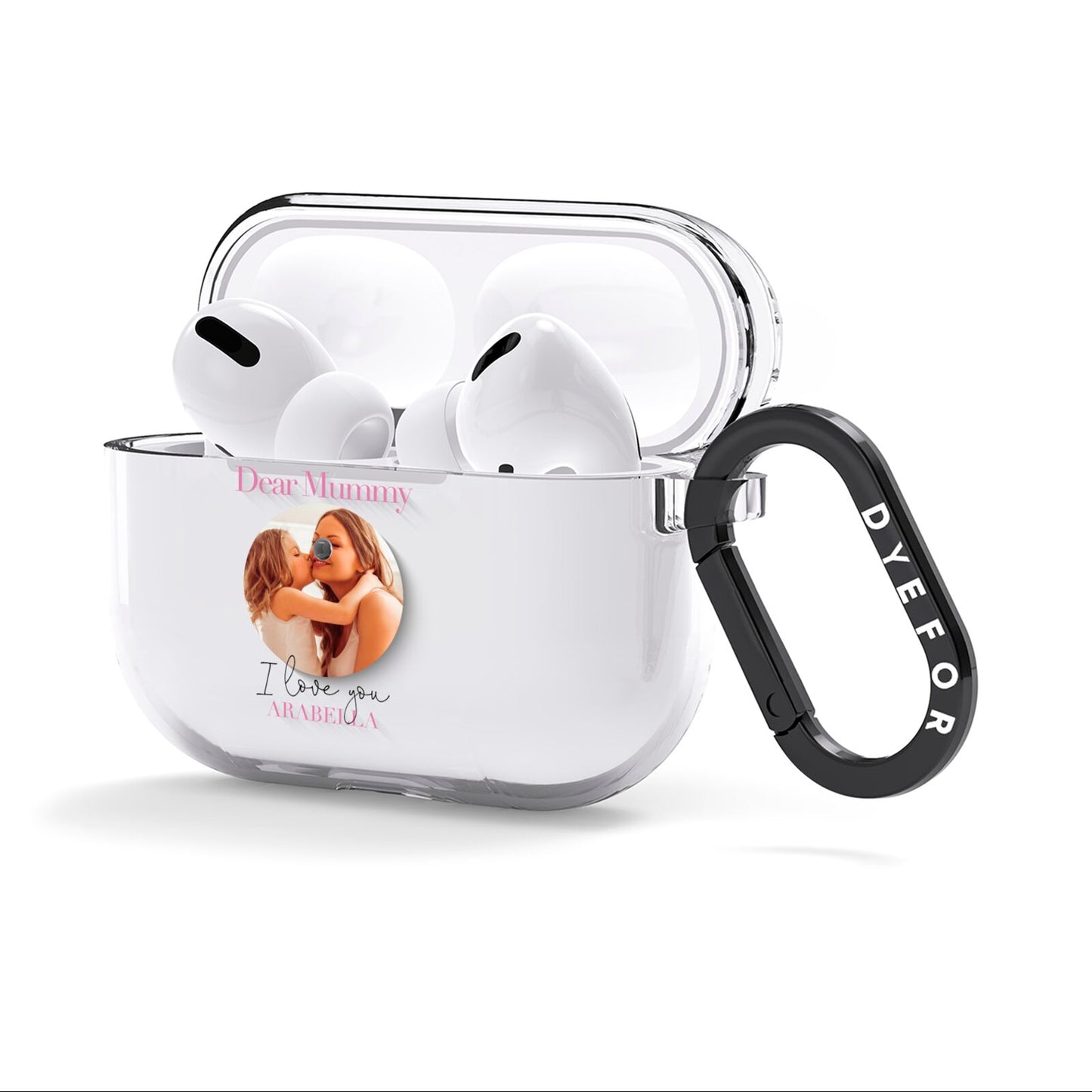 Mummy Personalised Photo with Text AirPods Clear Case 3rd Gen Side Image