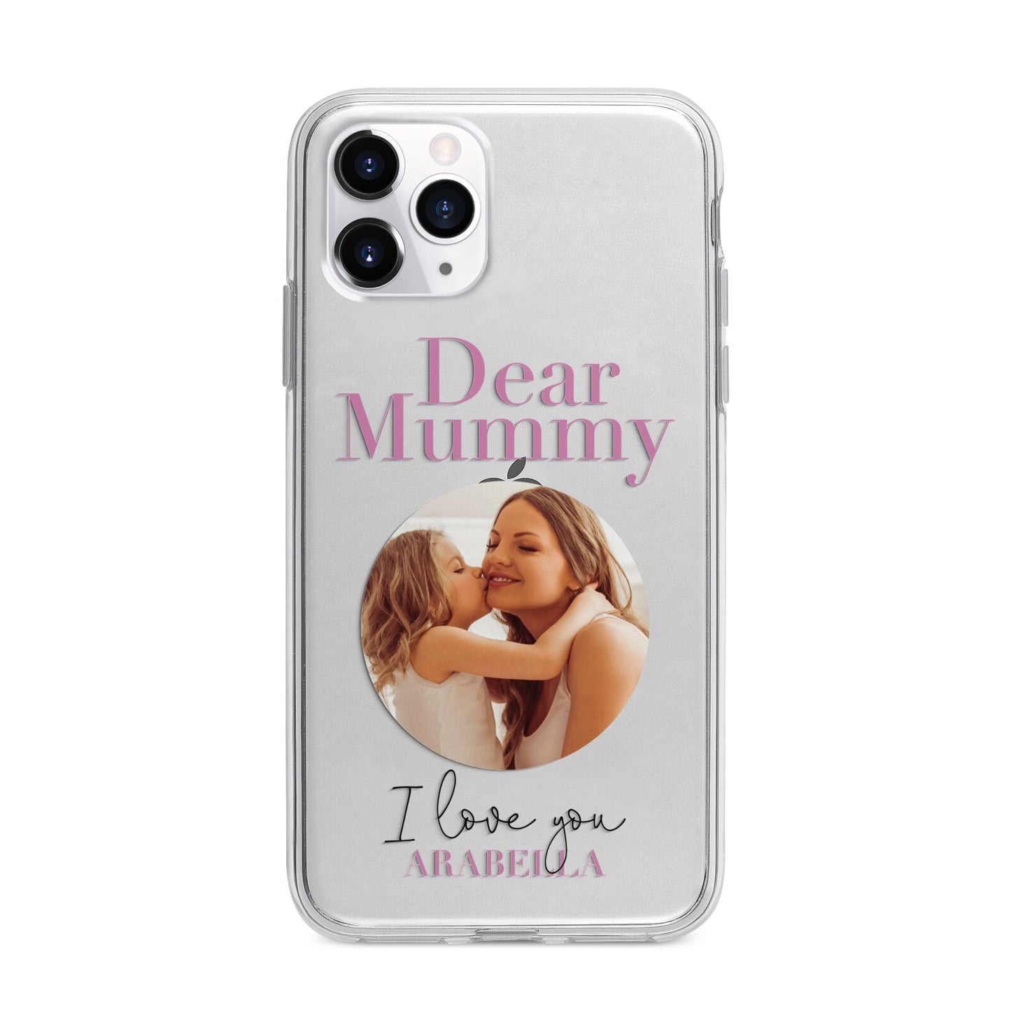 Mummy Personalised Photo with Text Apple iPhone 11 Pro Max in Silver with Bumper Case