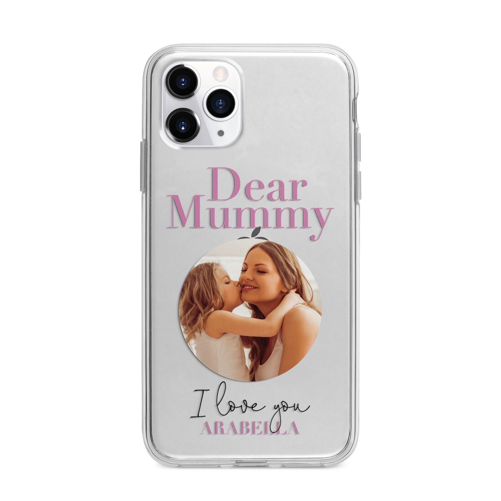 Mummy Personalised Photo with Text Apple iPhone 11 Pro Max in Silver with Bumper Case