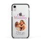 Mummy Personalised Photo with Text Apple iPhone XR Impact Case Black Edge on Silver Phone