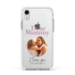 Mummy Personalised Photo with Text Apple iPhone XR Impact Case White Edge on Silver Phone