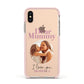 Mummy Personalised Photo with Text Apple iPhone Xs Impact Case Pink Edge on Gold Phone