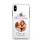 Mummy Personalised Photo with Text Apple iPhone Xs Impact Case White Edge on Silver Phone