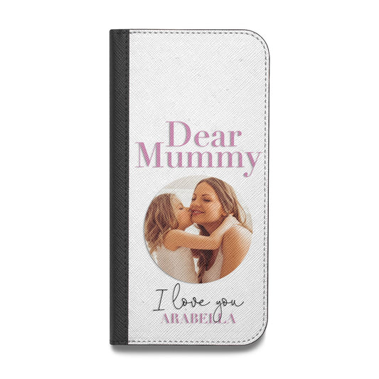 Mummy Personalised Photo with Text Vegan Leather Flip Samsung Case