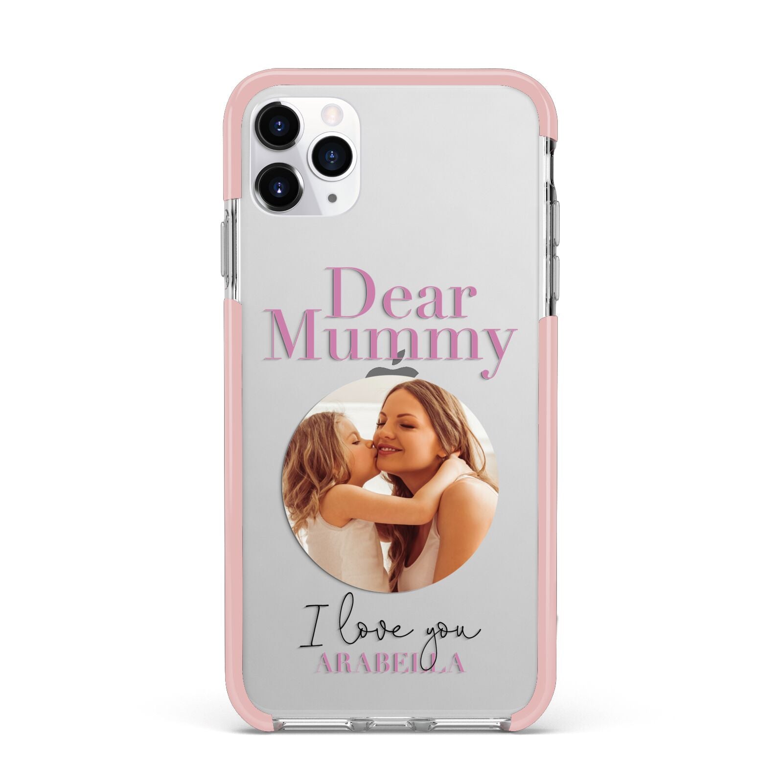 Mummy Personalised Photo with Text iPhone 11 Pro Max Impact Pink Edge Case