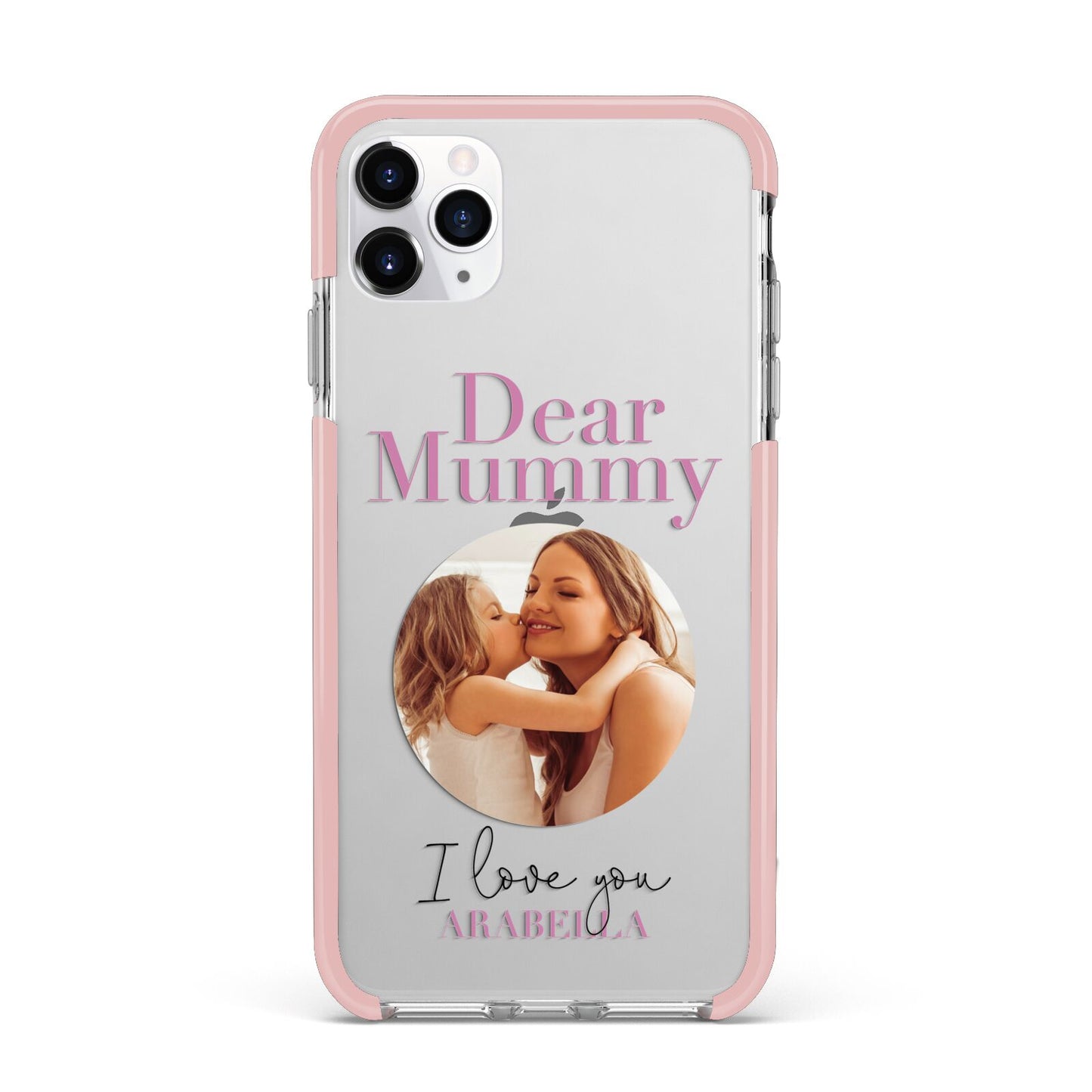 Mummy Personalised Photo with Text iPhone 11 Pro Max Impact Pink Edge Case