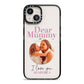 Mummy Personalised Photo with Text iPhone 13 Black Impact Case on Silver phone