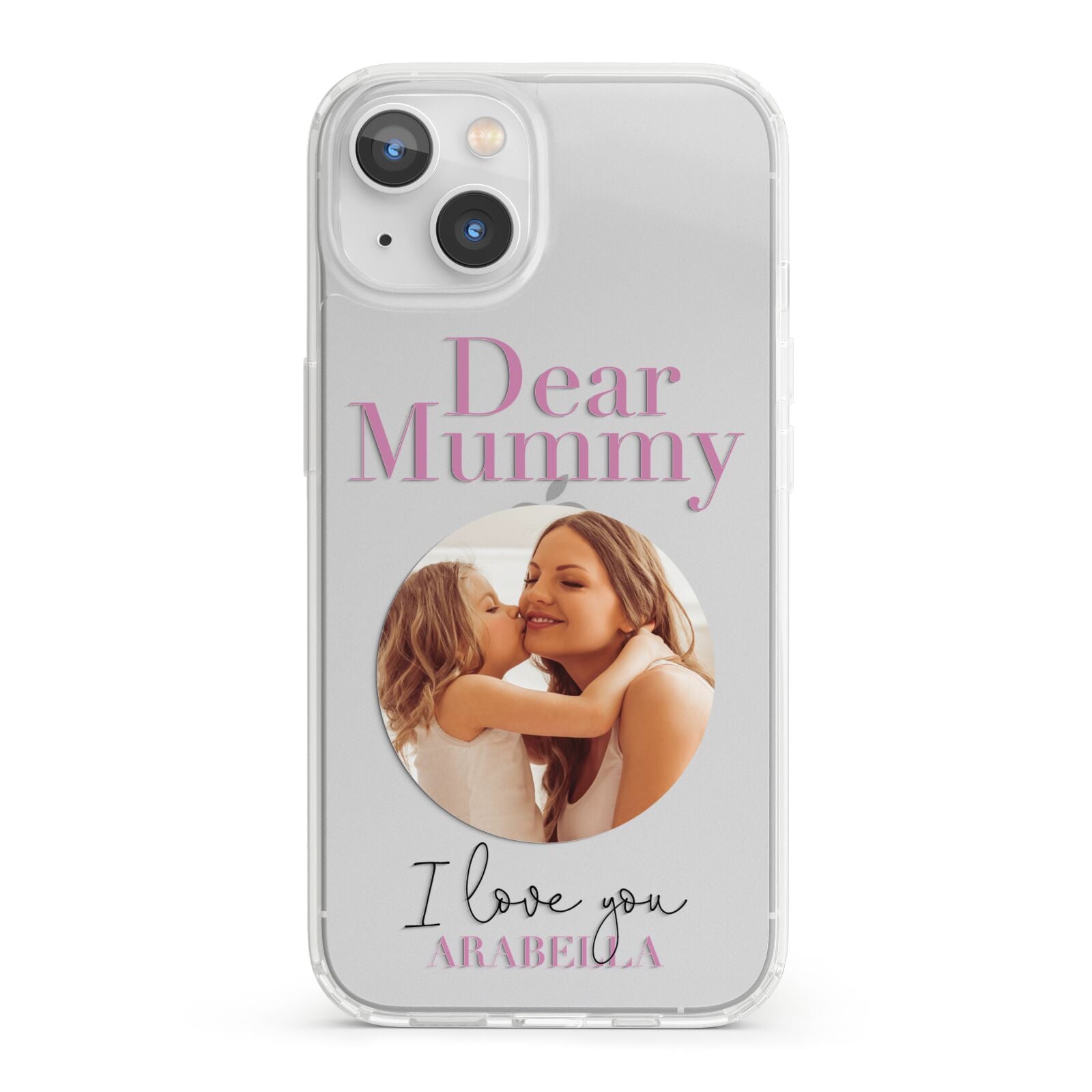 Mummy Personalised Photo with Text iPhone 13 Clear Bumper Case