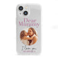 Mummy Personalised Photo with Text iPhone 13 Mini Clear Bumper Case