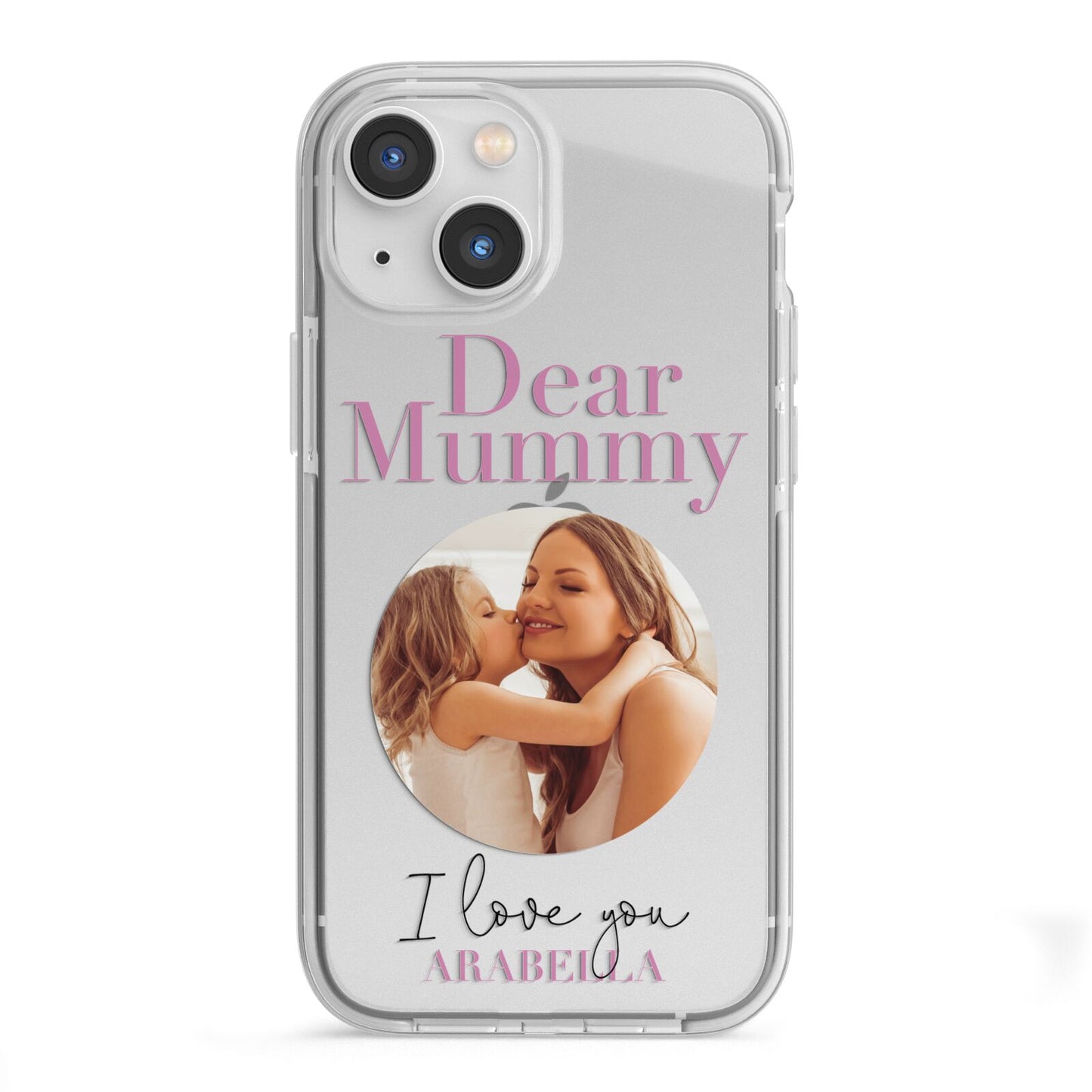Mummy Personalised Photo with Text iPhone 13 Mini TPU Impact Case with White Edges