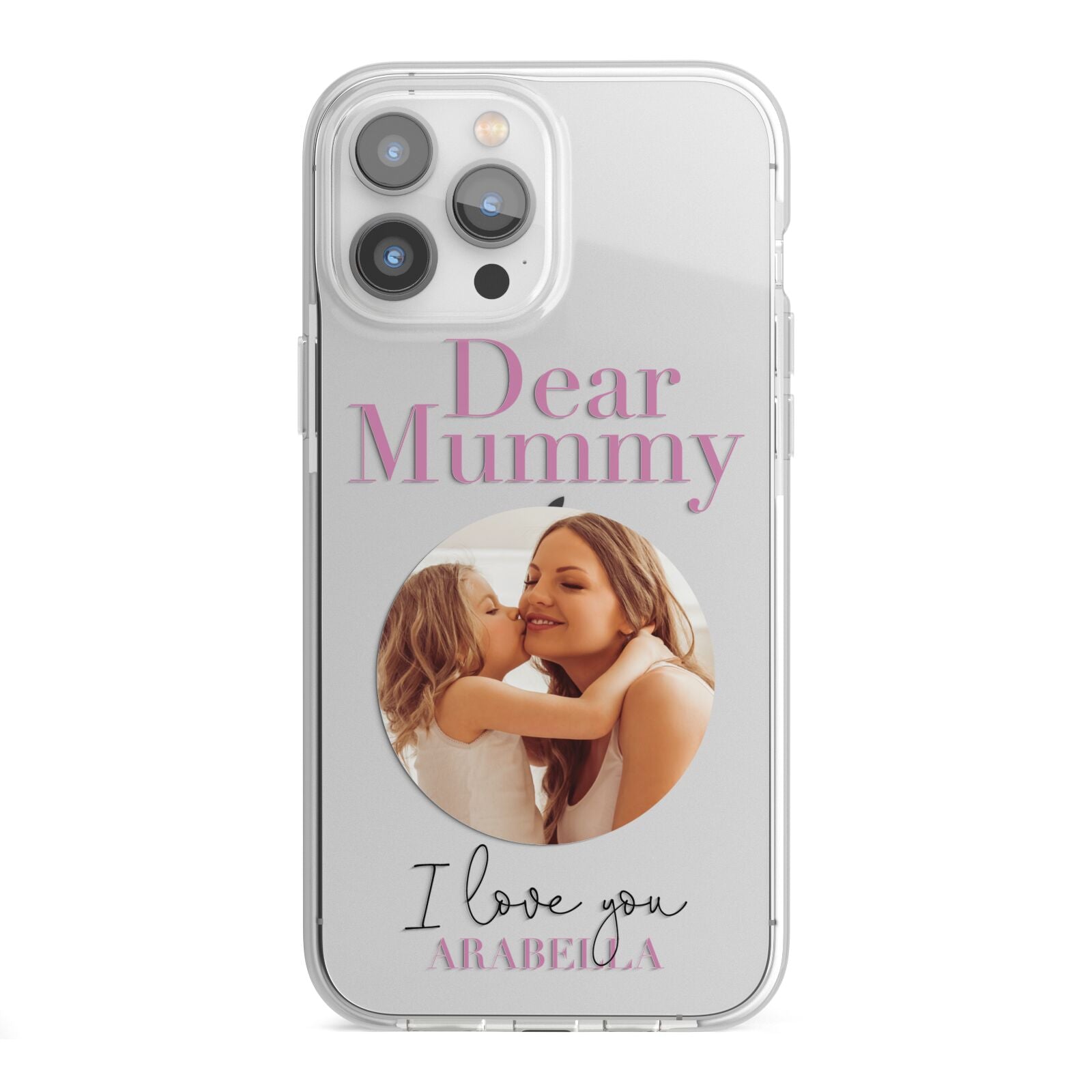 Mummy Personalised Photo with Text iPhone 13 Pro Max TPU Impact Case with White Edges