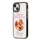 Mummy Personalised Photo with Text iPhone 14 Black Impact Case Side Angle on Silver phone