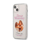 Mummy Personalised Photo with Text iPhone 14 Plus Clear Tough Case Starlight Angled Image