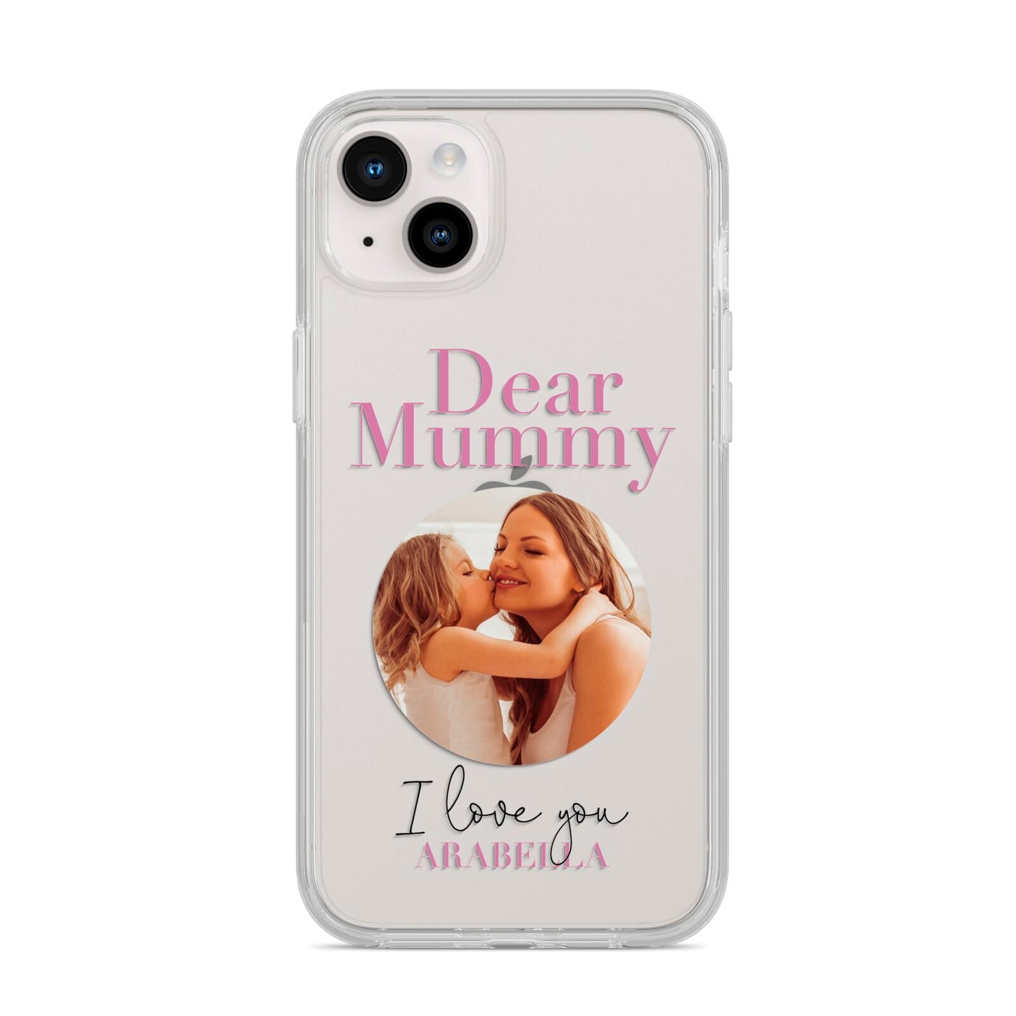 Mummy Personalised Photo with Text iPhone 14 Plus Clear Tough Case Starlight