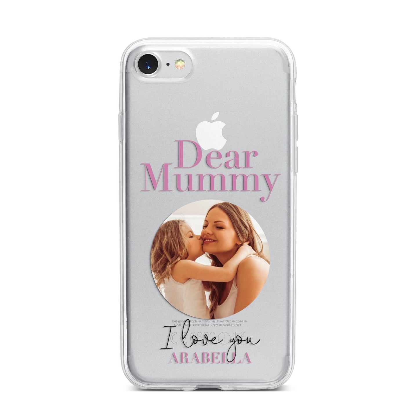 Mummy Personalised Photo with Text iPhone 7 Bumper Case on Silver iPhone