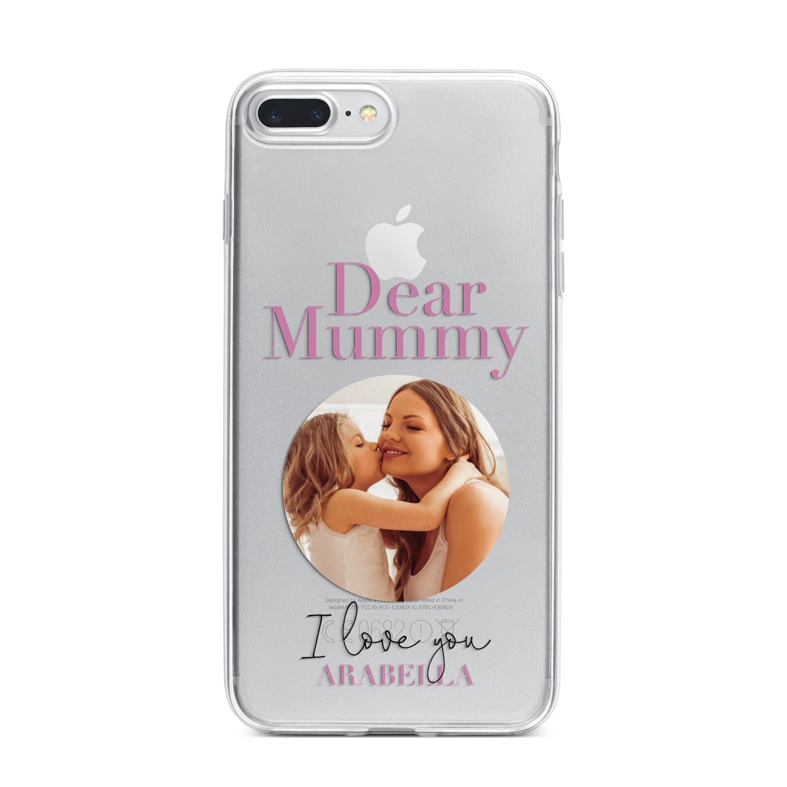 Mummy Personalised Photo with Text iPhone 7 Plus Bumper Case on Silver iPhone