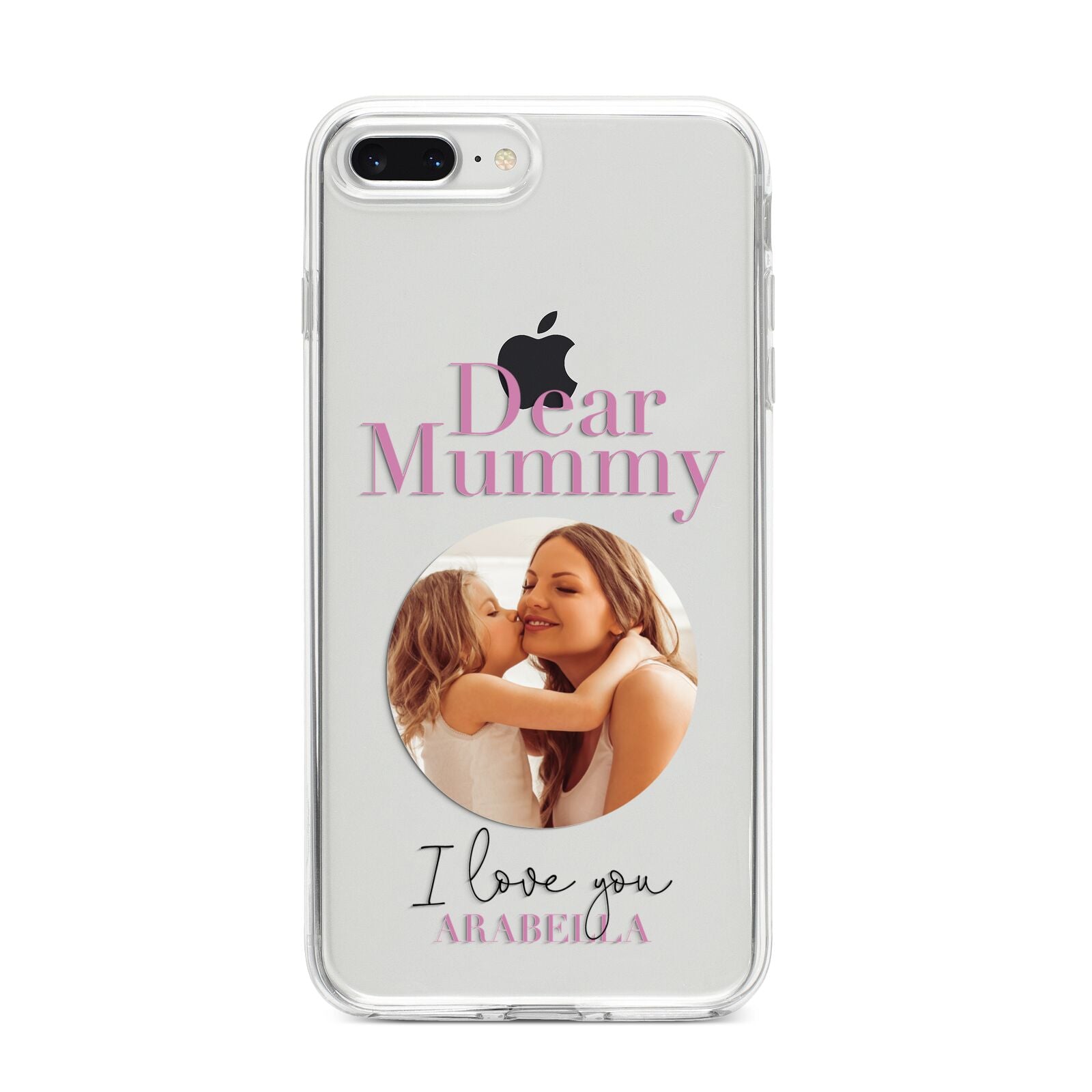 Mummy Personalised Photo with Text iPhone 8 Plus Bumper Case on Silver iPhone