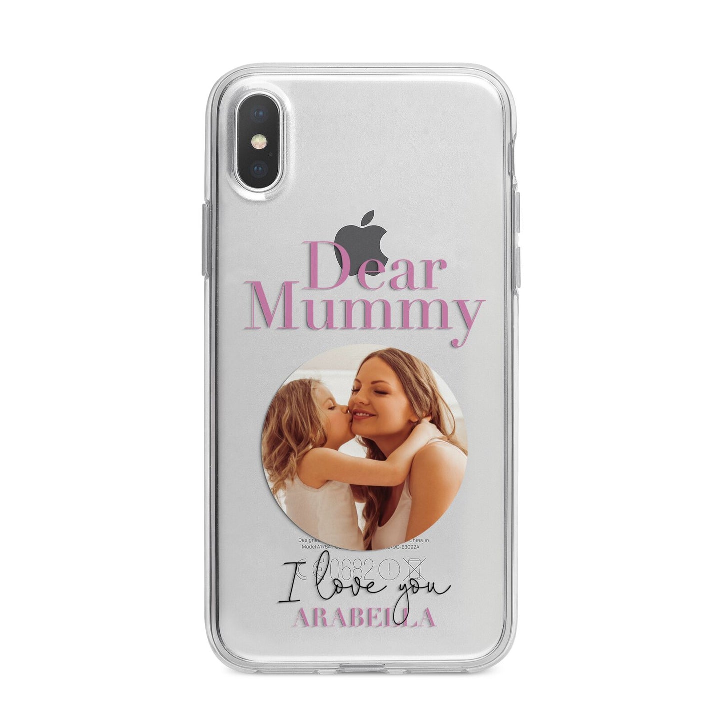Mummy Personalised Photo with Text iPhone X Bumper Case on Silver iPhone Alternative Image 1