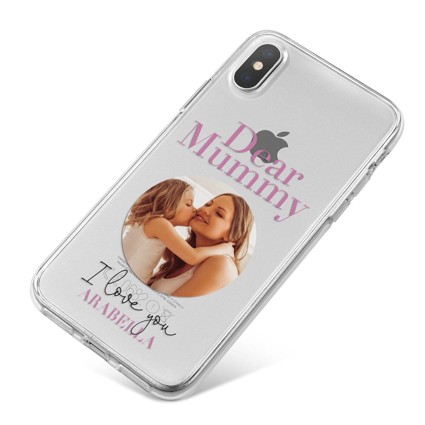 Mummy Personalised Photo with Text iPhone X Bumper Case on Silver iPhone