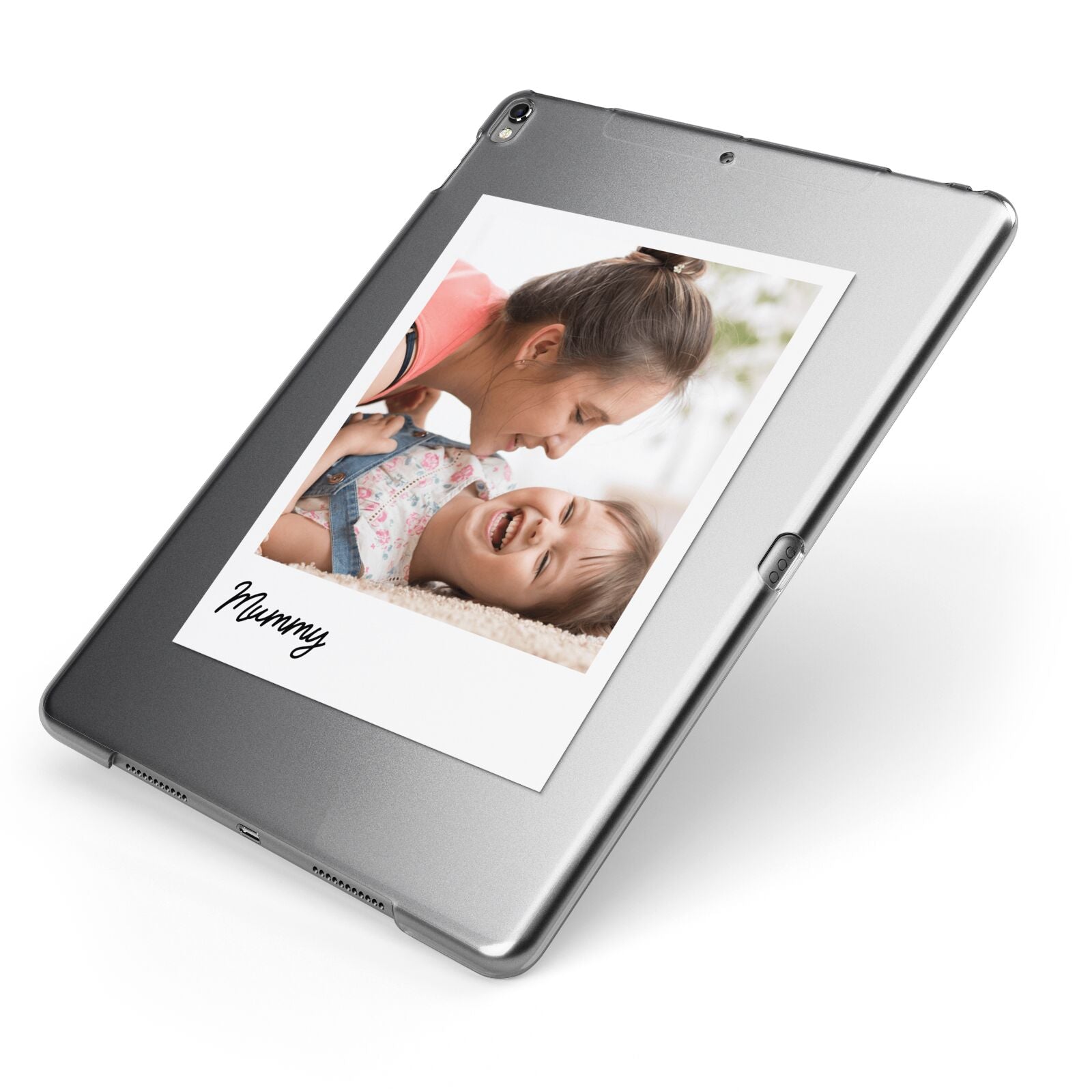 Mummy Photo Apple iPad Case on Grey iPad Side View