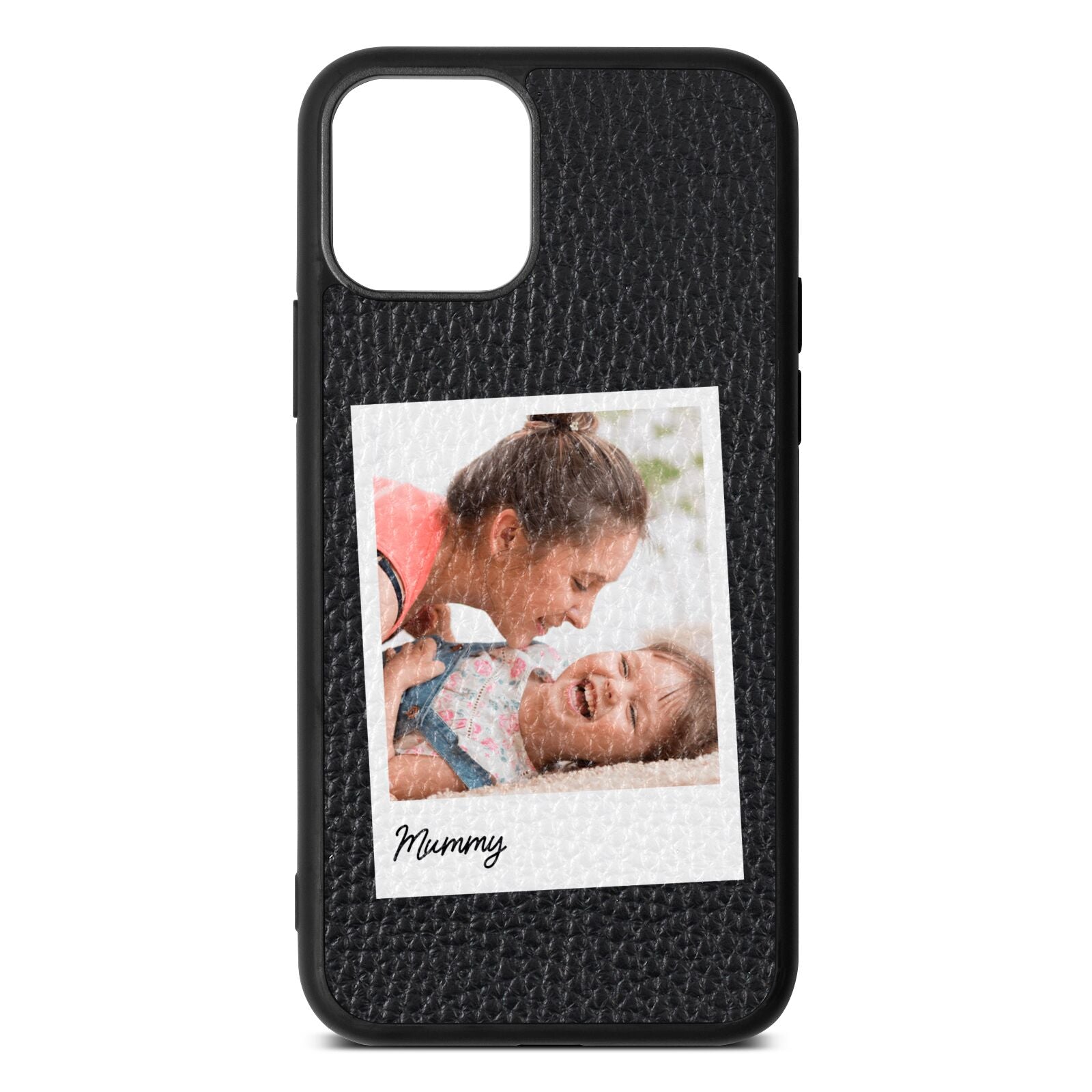 Mummy Photo Black Pebble Leather iPhone 11 Pro Case
