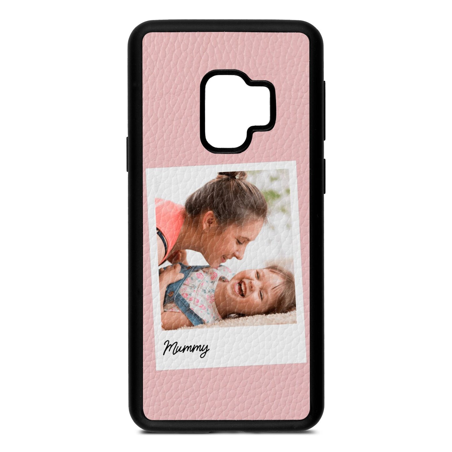 Mummy Photo Pink Pebble Leather Samsung S9 Case