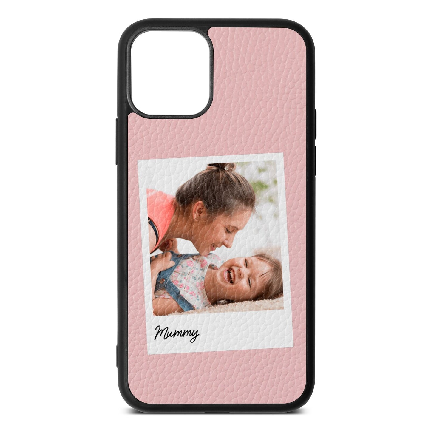 Mummy Photo Pink Pebble Leather iPhone 11 Case