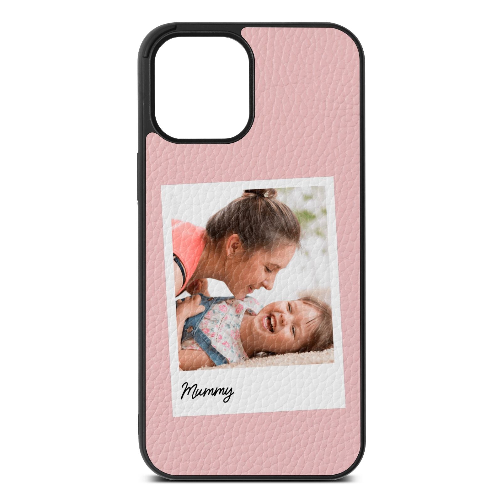 Mummy Photo Pink Pebble Leather iPhone 12 Pro Max Case