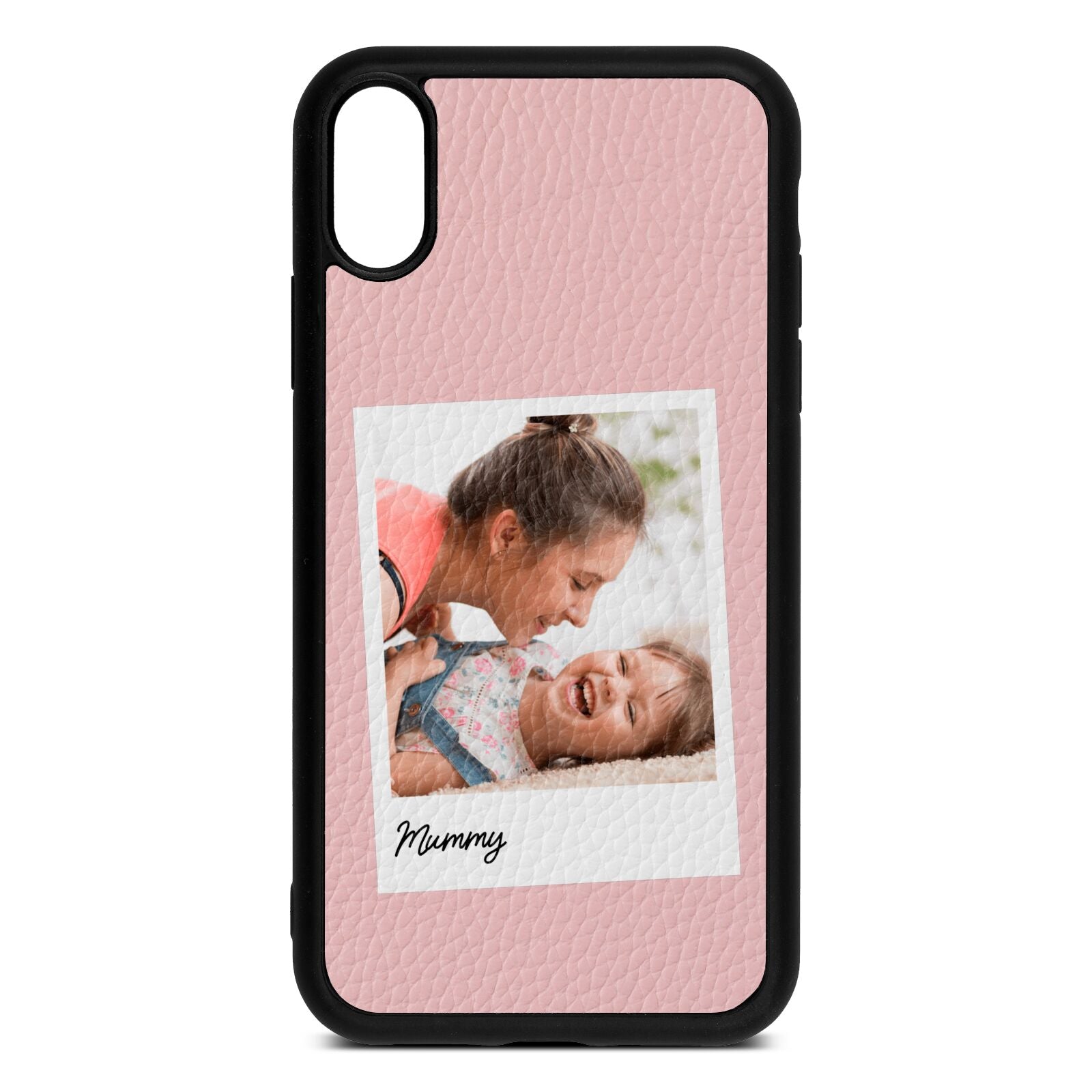 Mummy Photo Pink Pebble Leather iPhone Xr Case