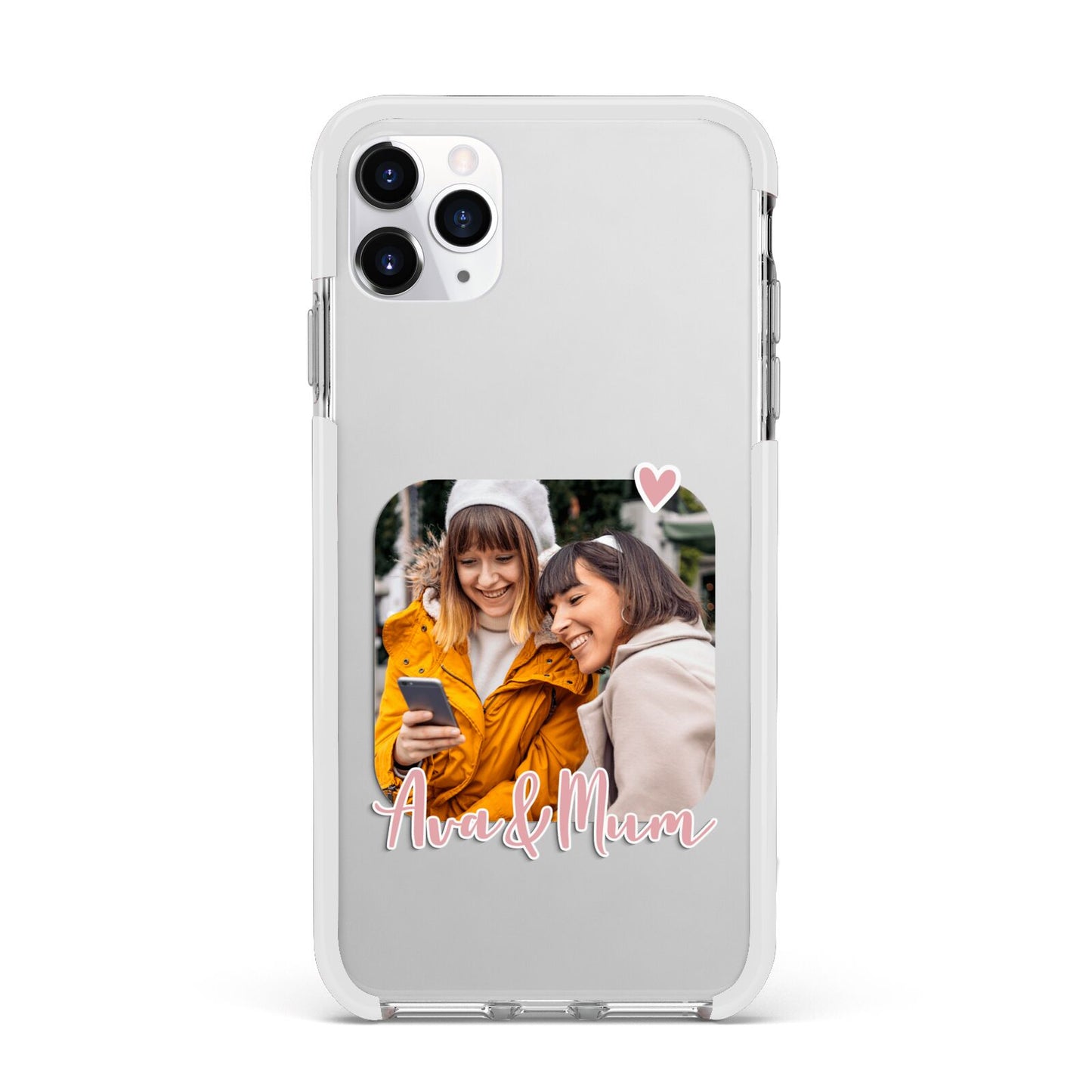 Mummy and Me Custom Photo Apple iPhone 11 Pro Max in Silver with White Impact Case
