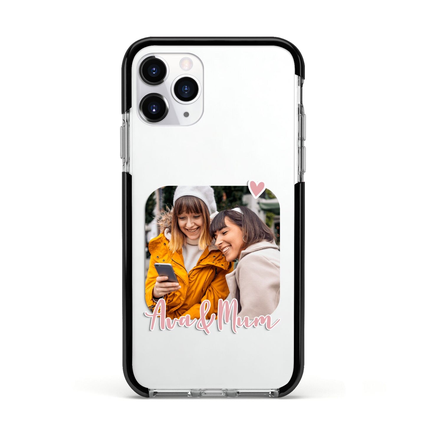Mummy and Me Custom Photo Apple iPhone 11 Pro in Silver with Black Impact Case