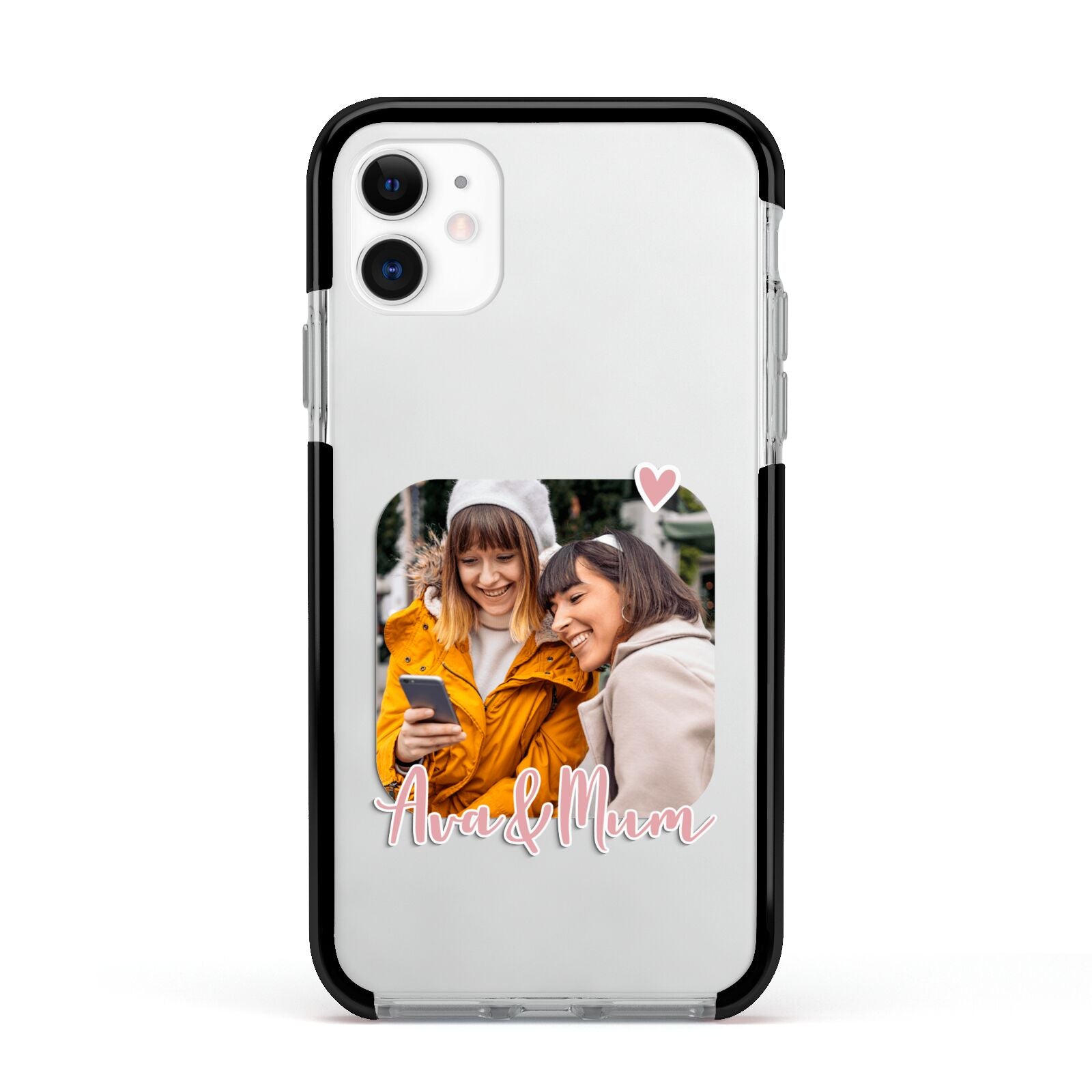 Mummy and Me Custom Photo Apple iPhone 11 in White with Black Impact Case
