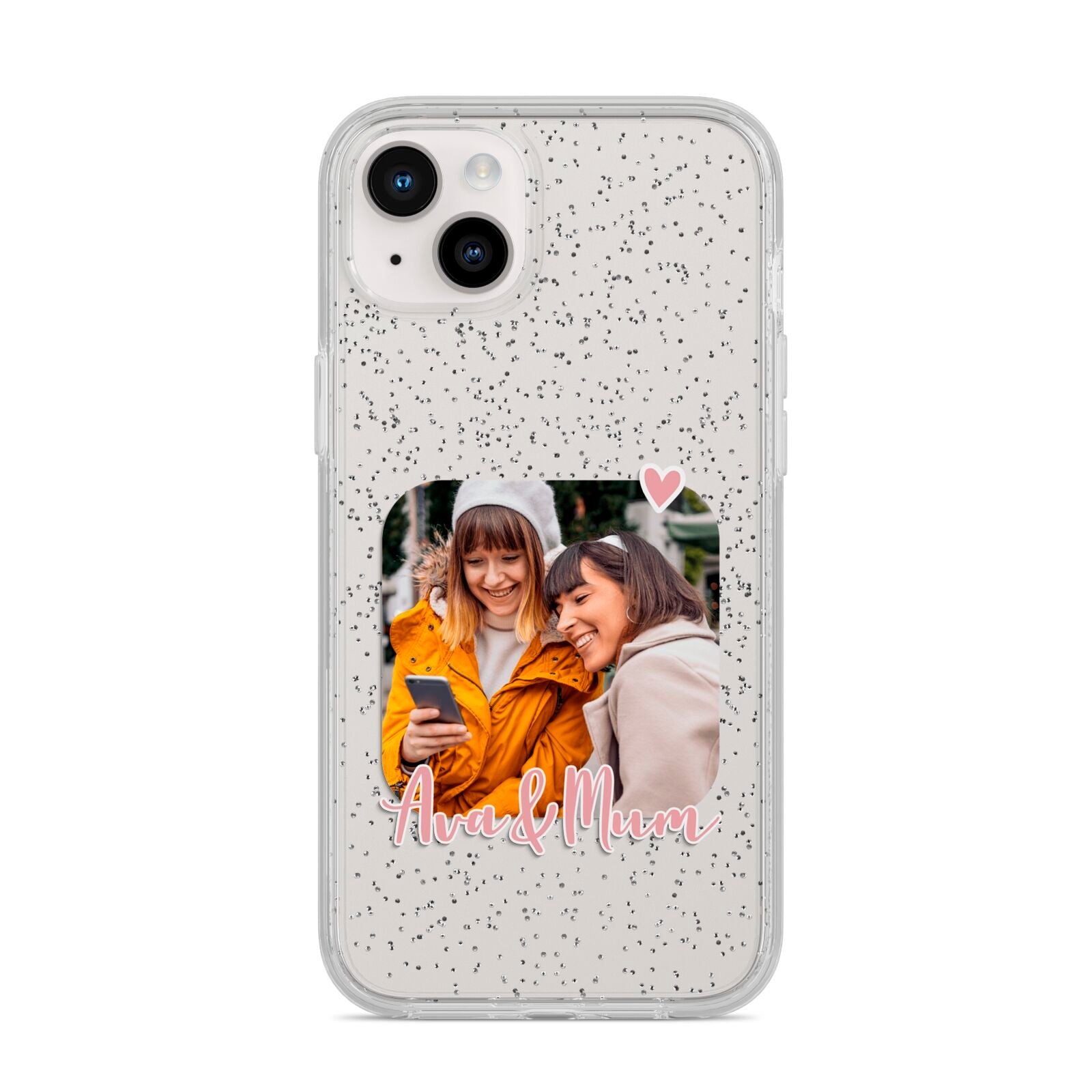 Mummy and Me Custom Photo iPhone 14 Plus Glitter Tough Case Starlight