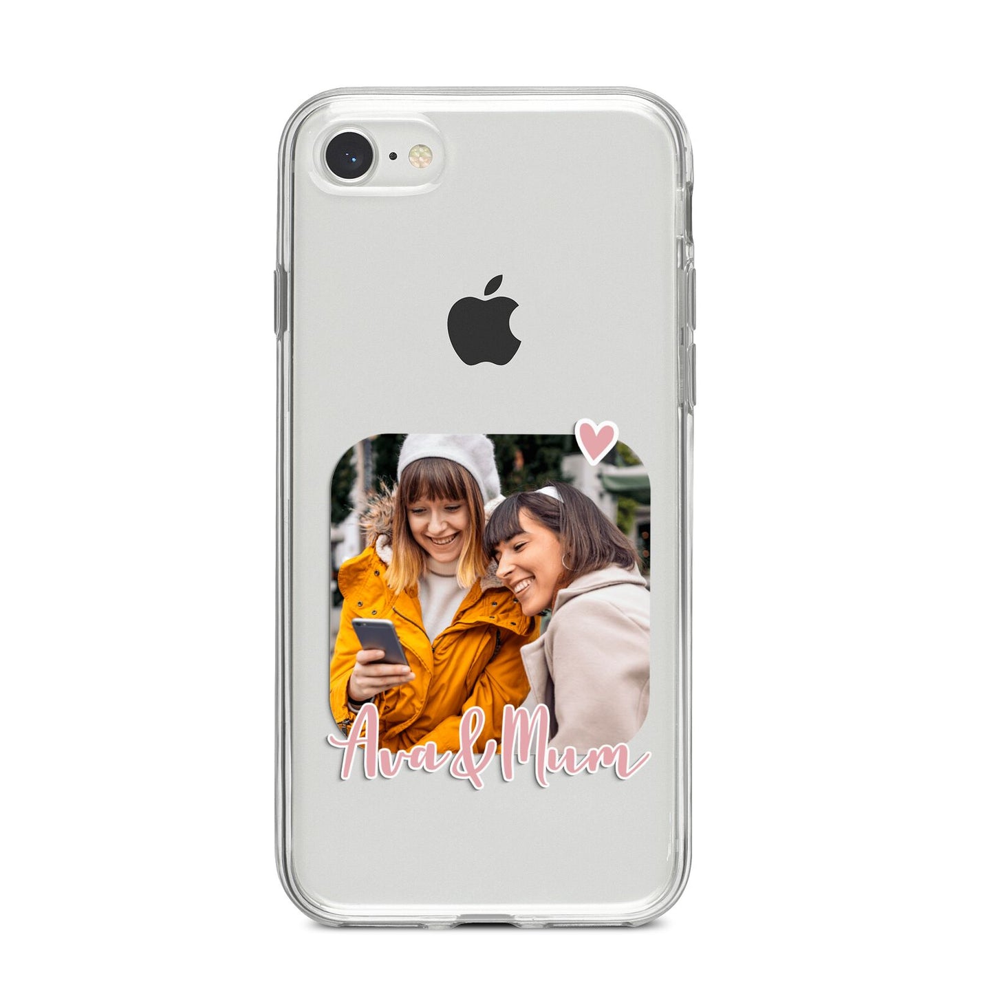 Mummy and Me Custom Photo iPhone 8 Bumper Case on Silver iPhone