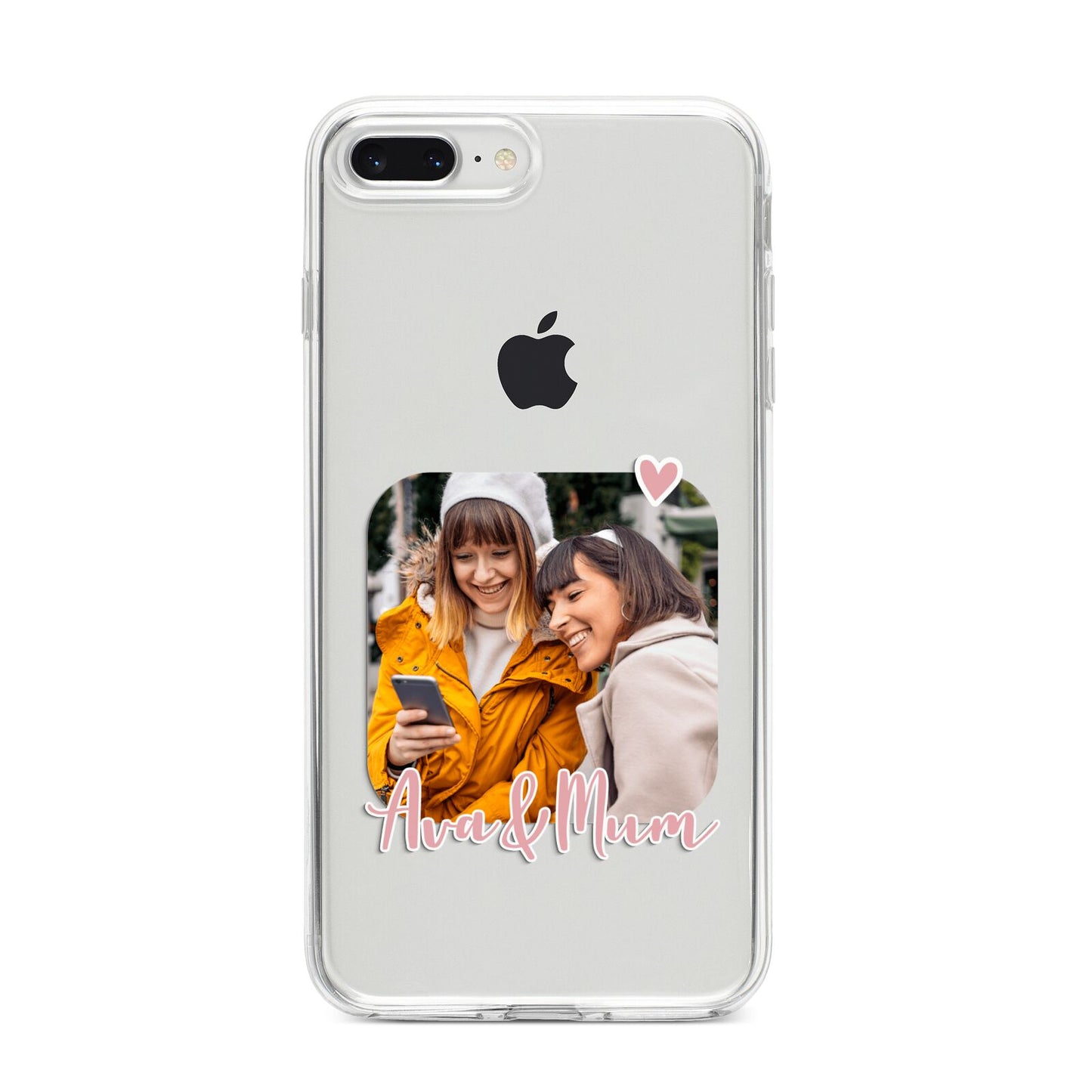Mummy and Me Custom Photo iPhone 8 Plus Bumper Case on Silver iPhone