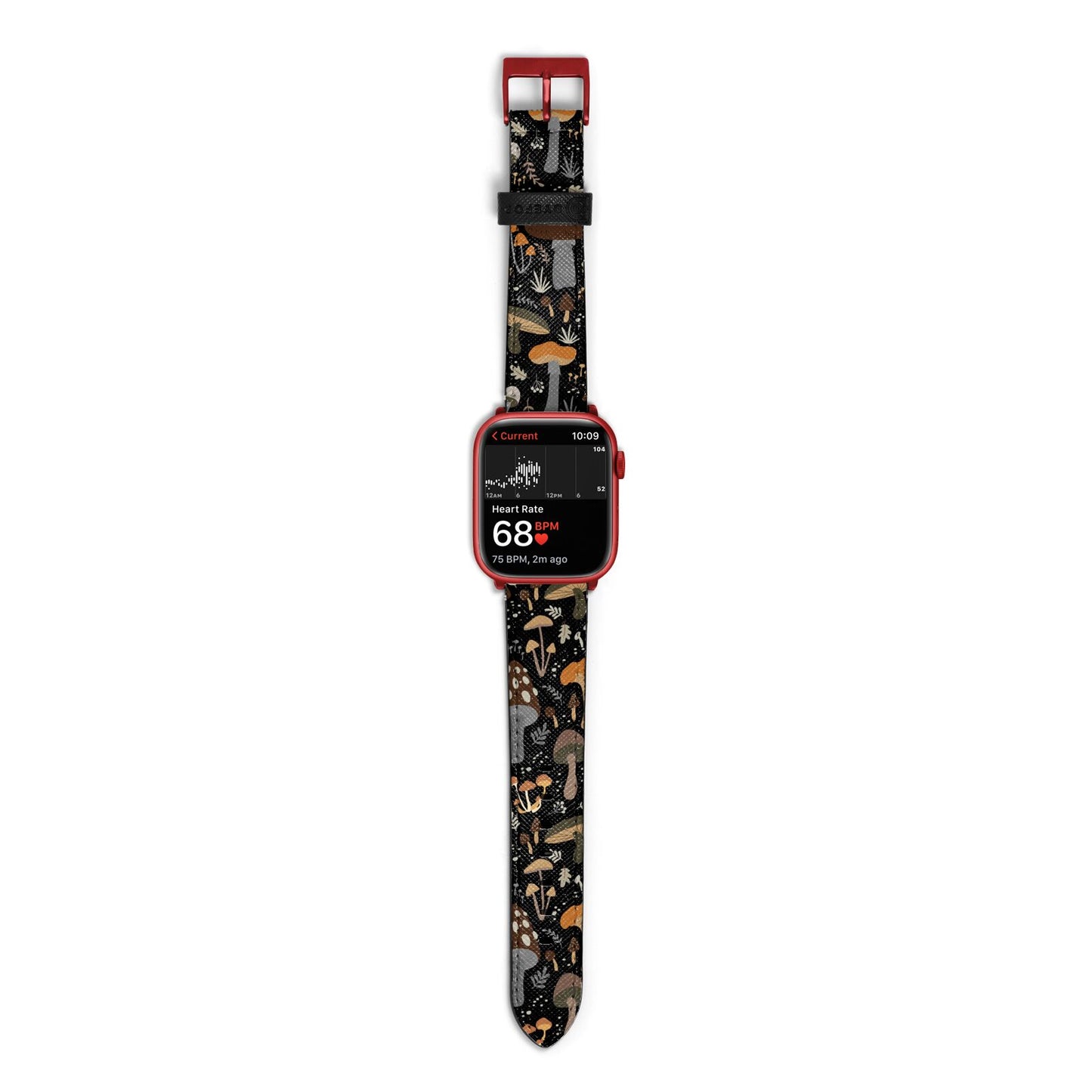Mushroom Apple Watch Strap Size 38mm with Red Hardware