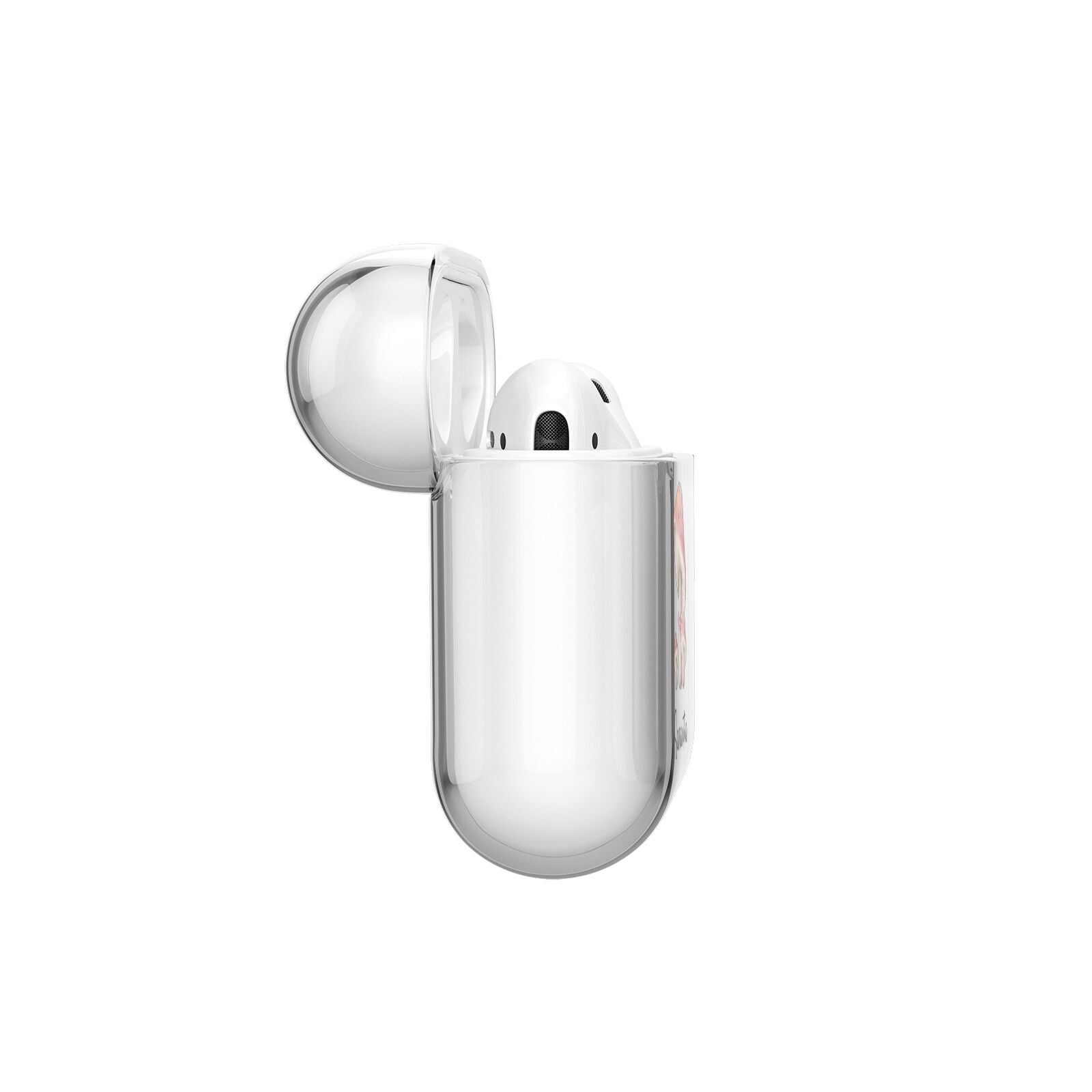 Mushroom Illustrations with Name AirPods Case Side Angle