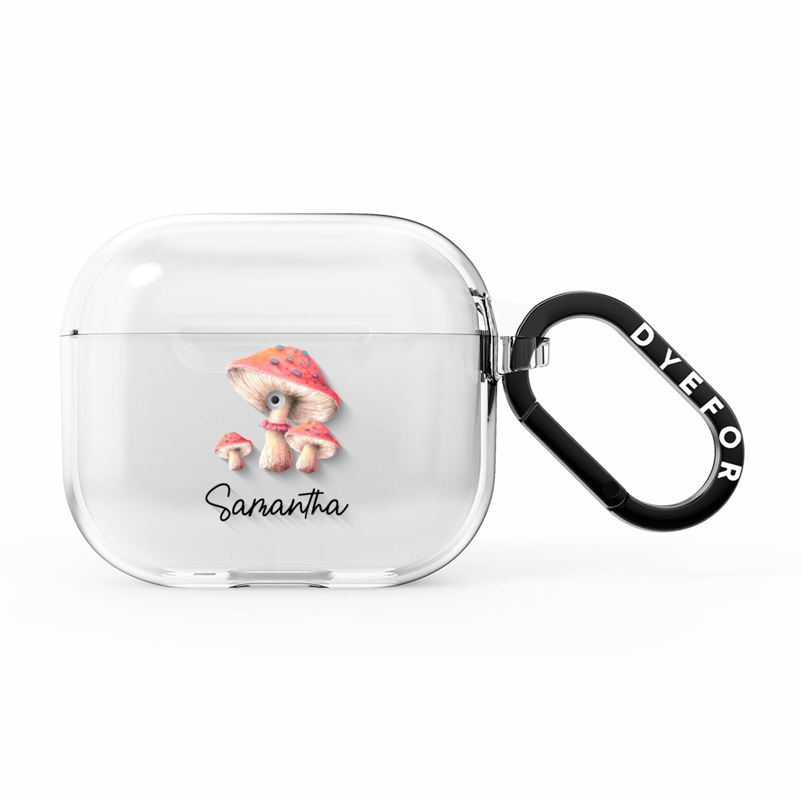 Mushroom Illustrations with Name AirPods Clear Case 3rd Gen