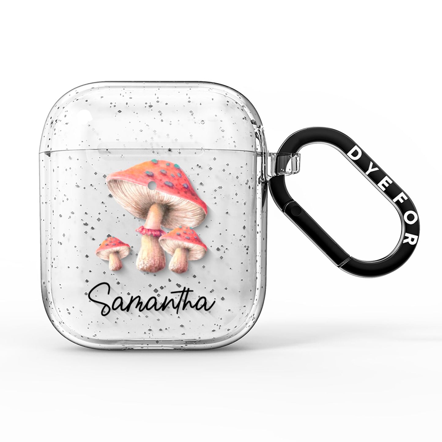 Mushroom Illustrations with Name AirPods Glitter Case