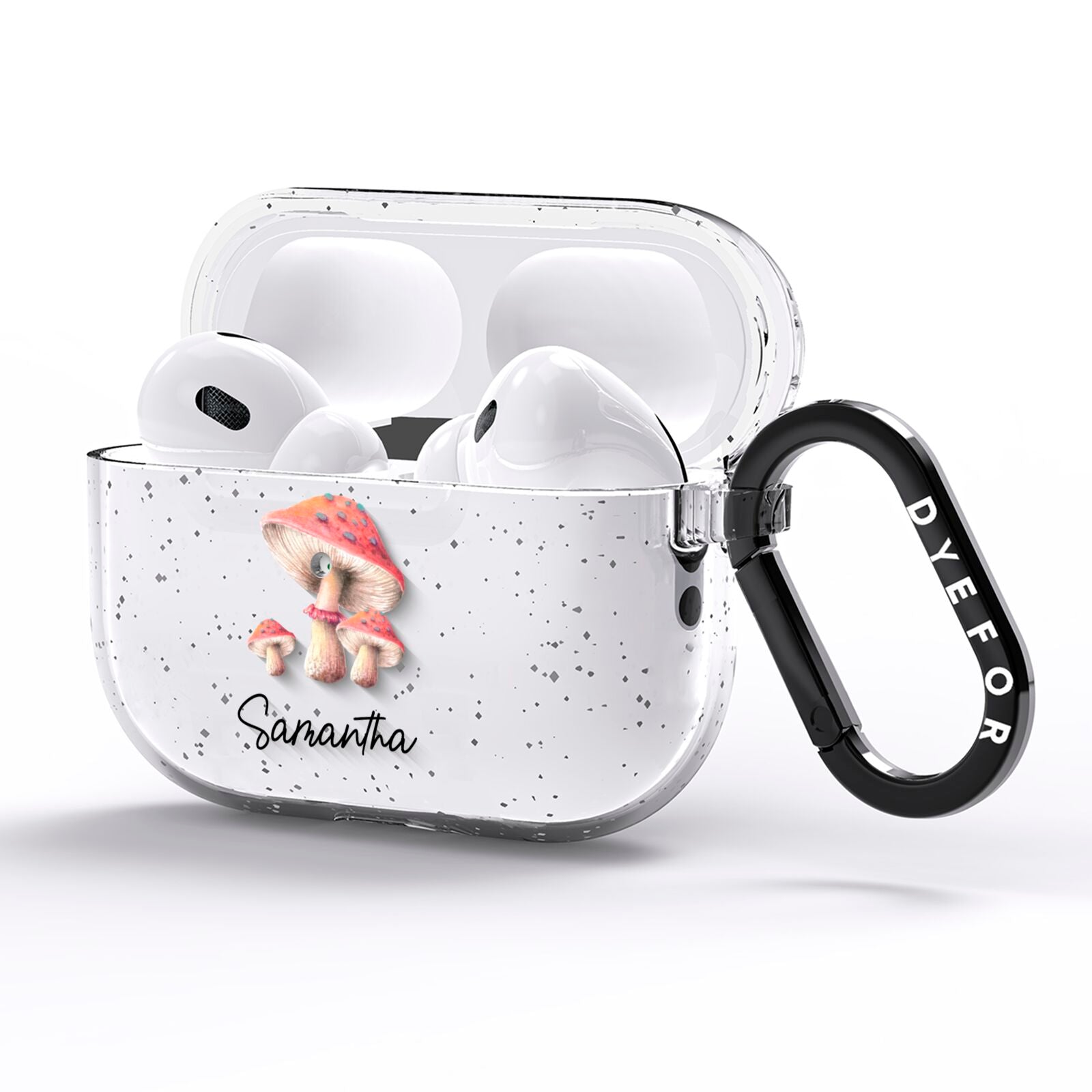 Mushroom Illustrations with Name AirPods Pro Glitter Case Side Image