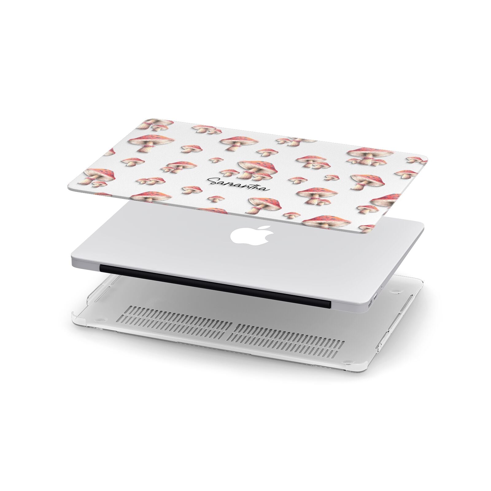 Mushroom Illustrations with Name Apple MacBook Case in Detail