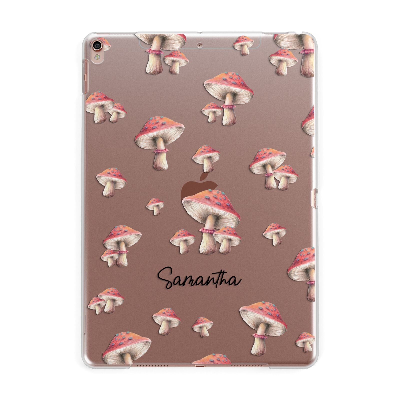 Mushroom Illustrations with Name Apple iPad Rose Gold Case