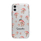 Mushroom Illustrations with Name Apple iPhone 11 in White with Bumper Case
