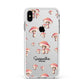 Mushroom Illustrations with Name Apple iPhone Xs Max Impact Case White Edge on Silver Phone