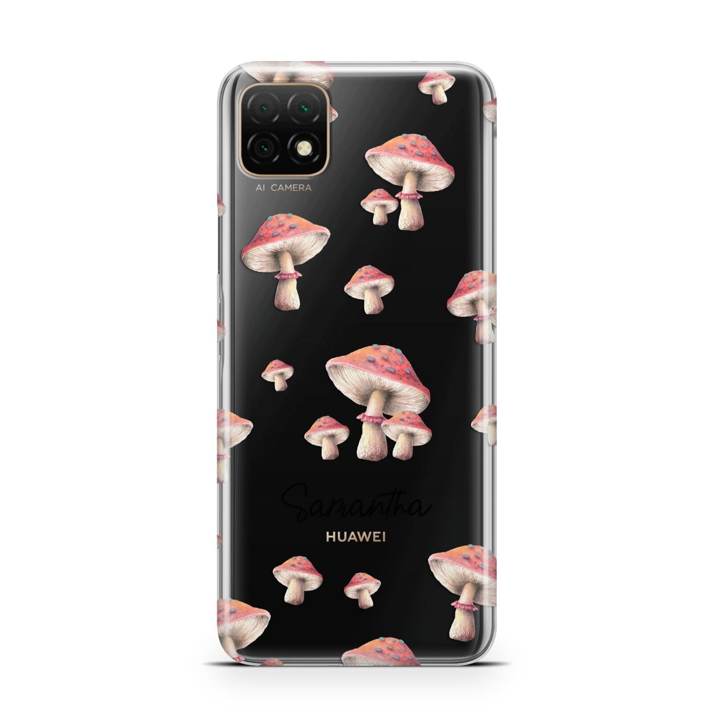 Mushroom Illustrations with Name Huawei Enjoy 20 Phone Case