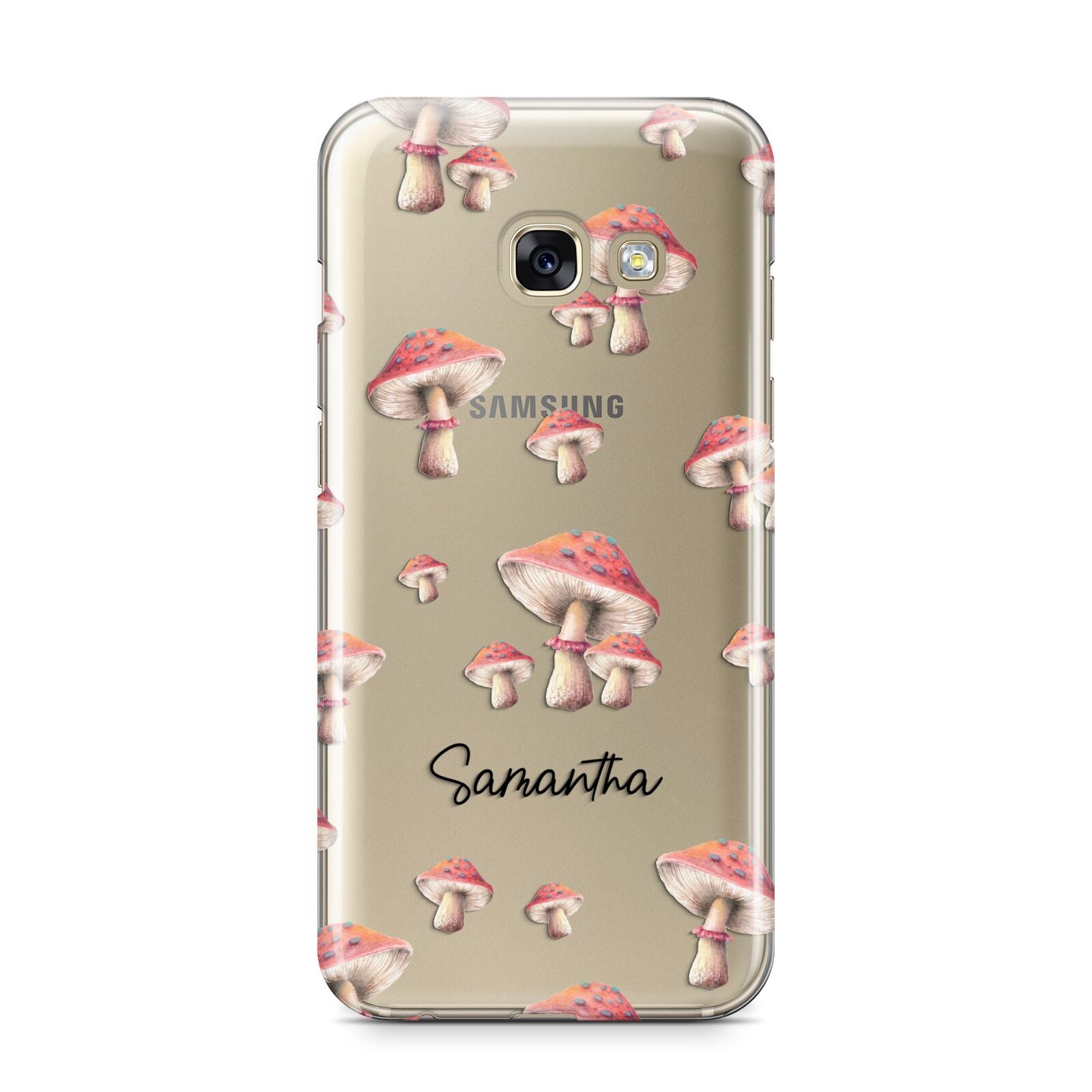 Mushroom Illustrations with Name Samsung Galaxy A3 2017 Case on gold phone