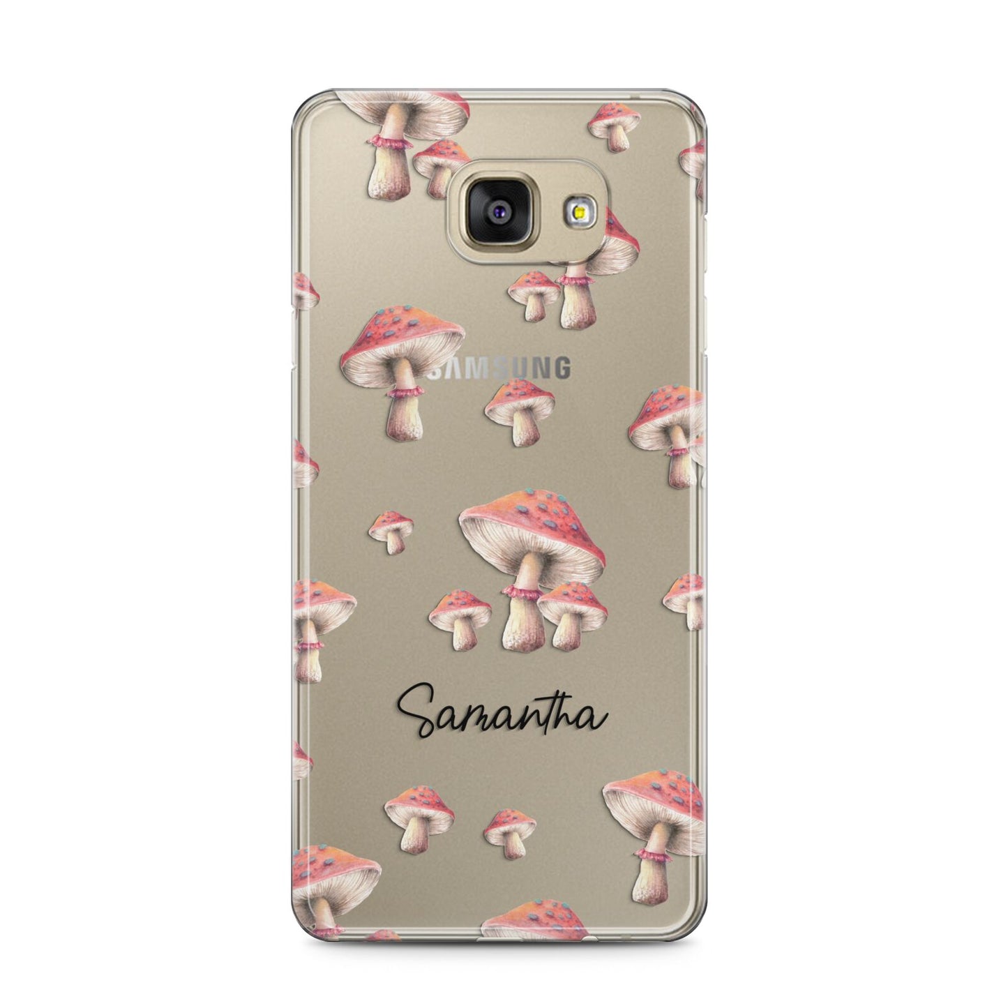 Mushroom Illustrations with Name Samsung Galaxy A5 2016 Case on gold phone