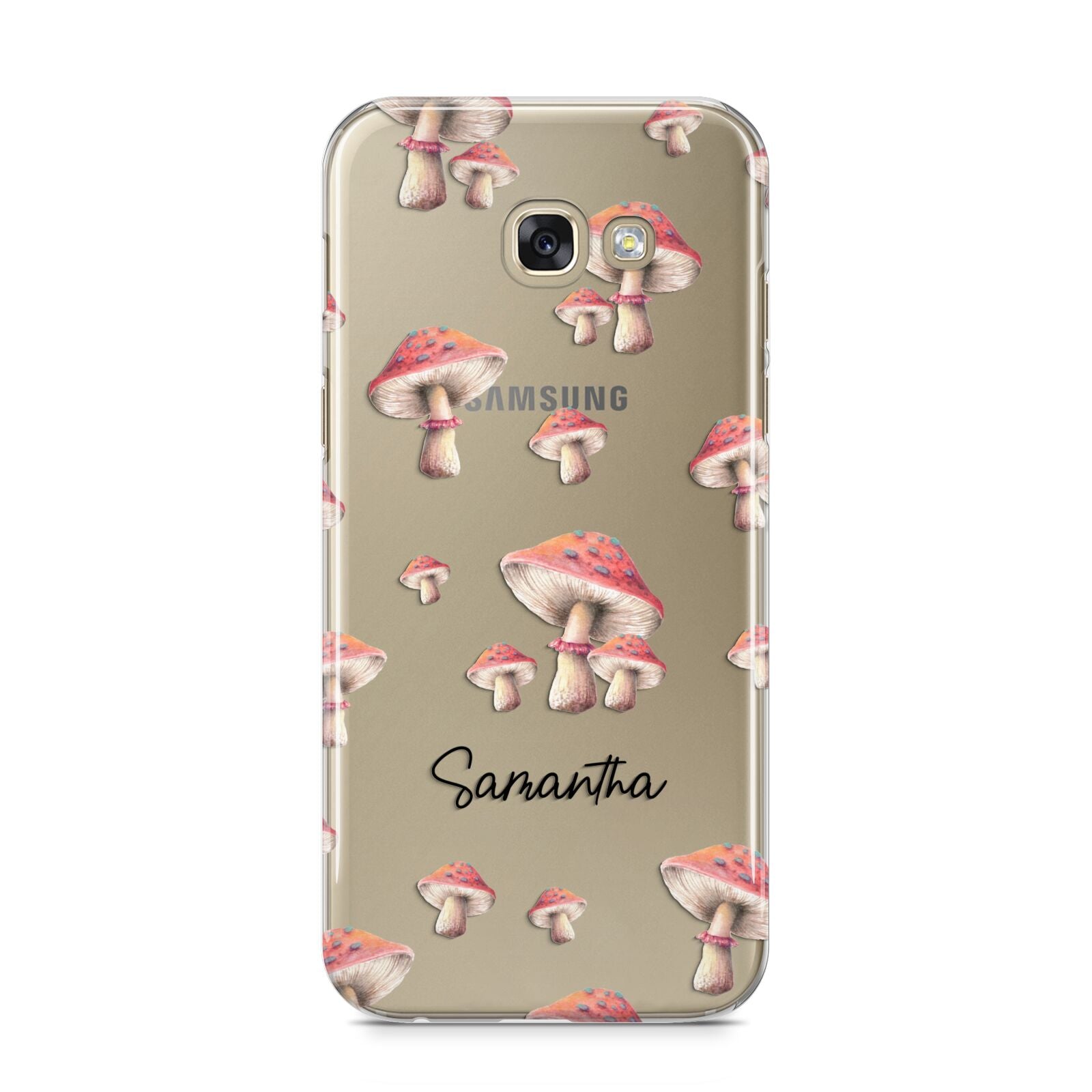 Mushroom Illustrations with Name Samsung Galaxy A5 2017 Case on gold phone